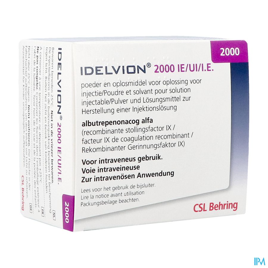 Idelvion 2000ie/ 5,0ml Pdr + Solv Voor Opl Inj Set Idelvion 2000ie/ 5,0ml Pdr + Solv Voor Opl Inj Set