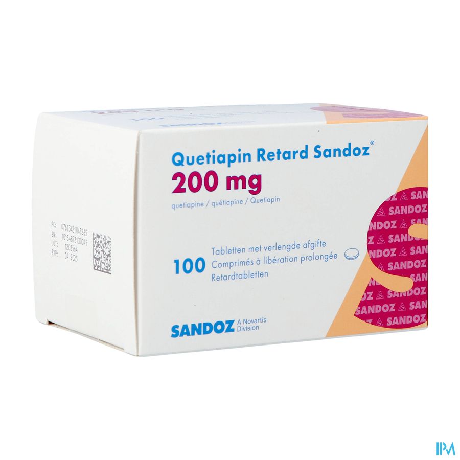 Quetiapin Retard Sandoz 200mg Lib.prol. Comp 100 Quetiapin Retard Sandoz 200mg Lib.prol. Comp 100