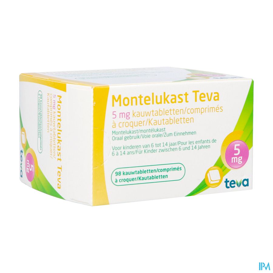 Montelukast Teva 5mg Kauwtabletten 98 X 5mg Montelukast Teva 5mg Kauwtabletten 98 X 5mg