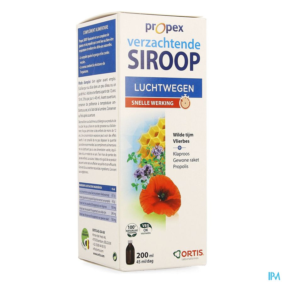 Ortis Propex Verzachtende Siroop 200ml Ortis Propex Verzachtende Siroop 200ml
