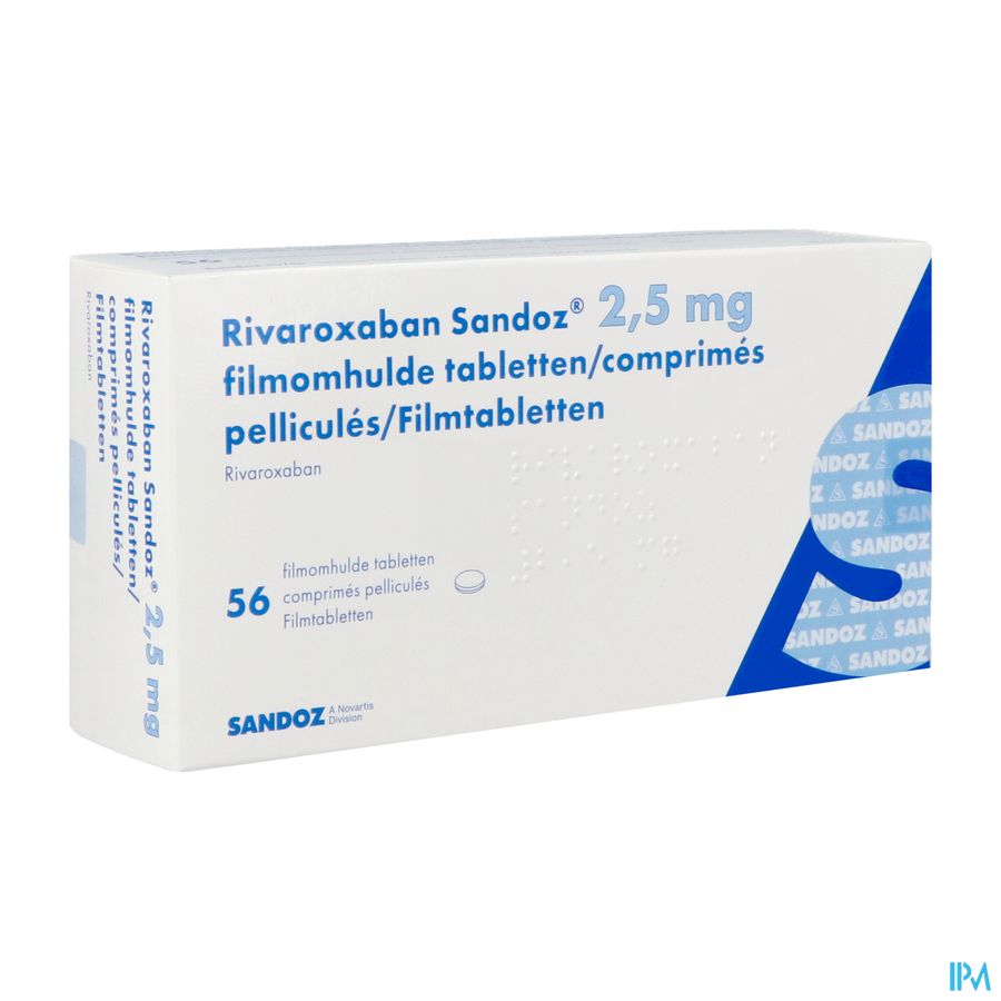 Rivaroxaban Sandoz 2,5mg Filmomh Tabl 56 Rivaroxaban Sandoz 2,5mg Filmomh Tabl 56