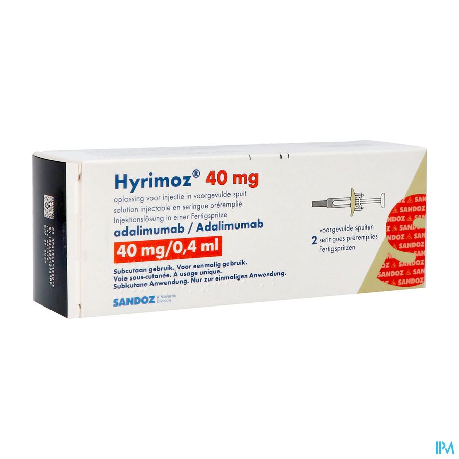 Hyrimoz 40mg Opl Inj 40mg/0,4ml Voorgev. Spuit 2
