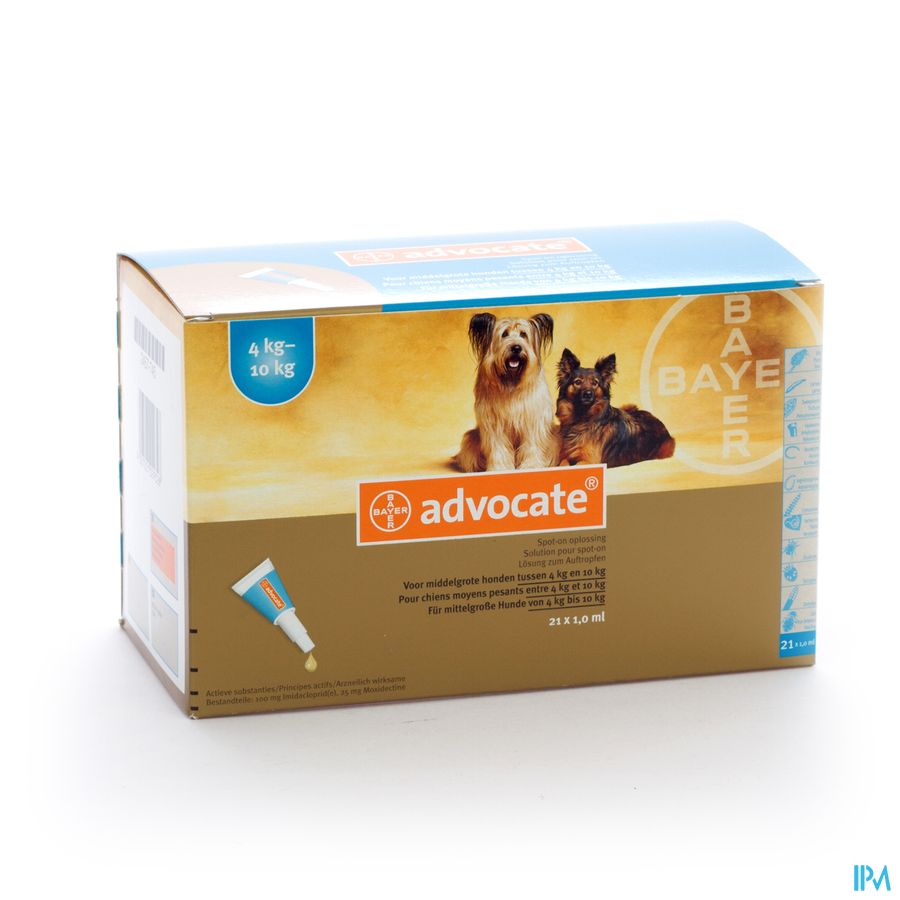 Advocate Spot On Middelgrote Hond >4-10kg Pipet 21 Advocate Spot On Middelgrote Hond >4-10kg Pipet 21