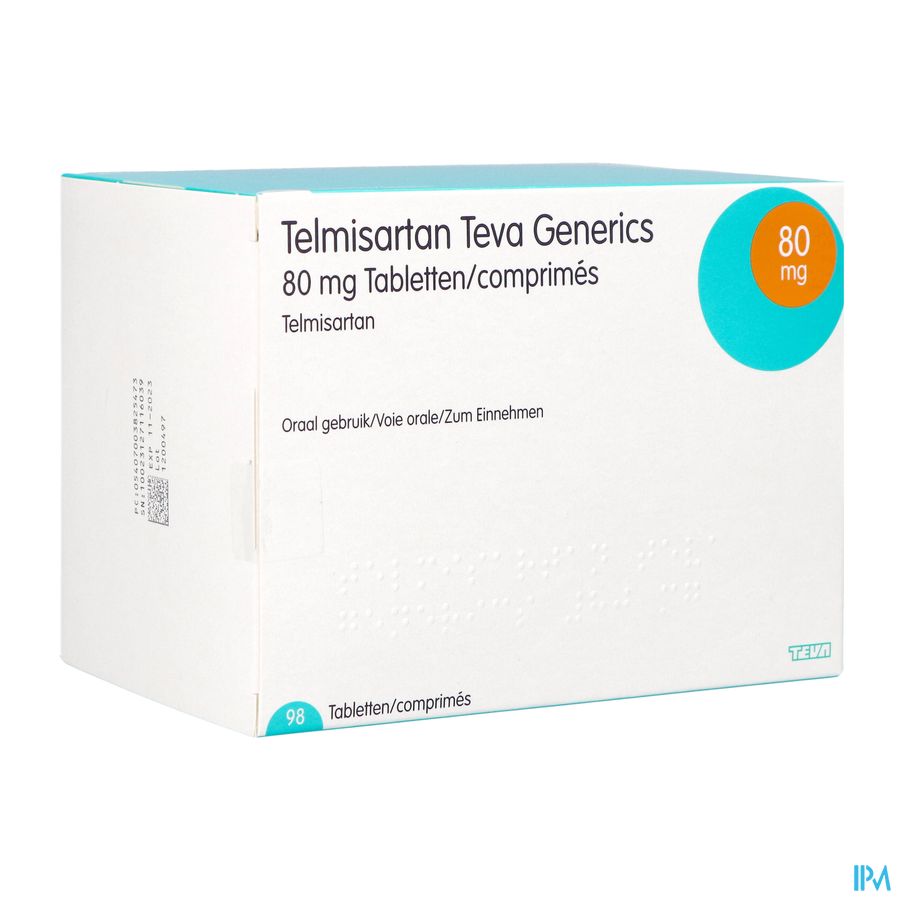 Telmisartan 80mg Teva Tabl 98 Telmisartan 80mg Teva Tabl 98