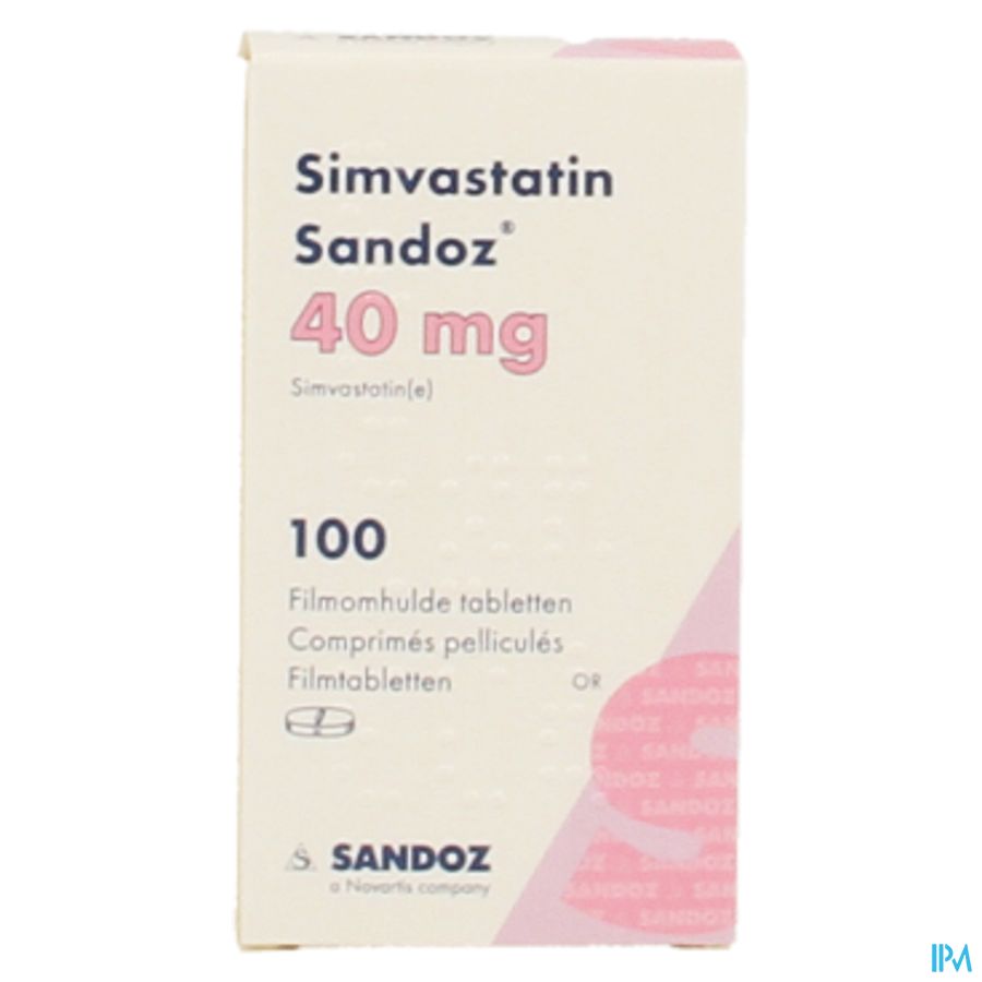 Simvastatin Sandoz 40mg Comp 100 Alu/pvc 3