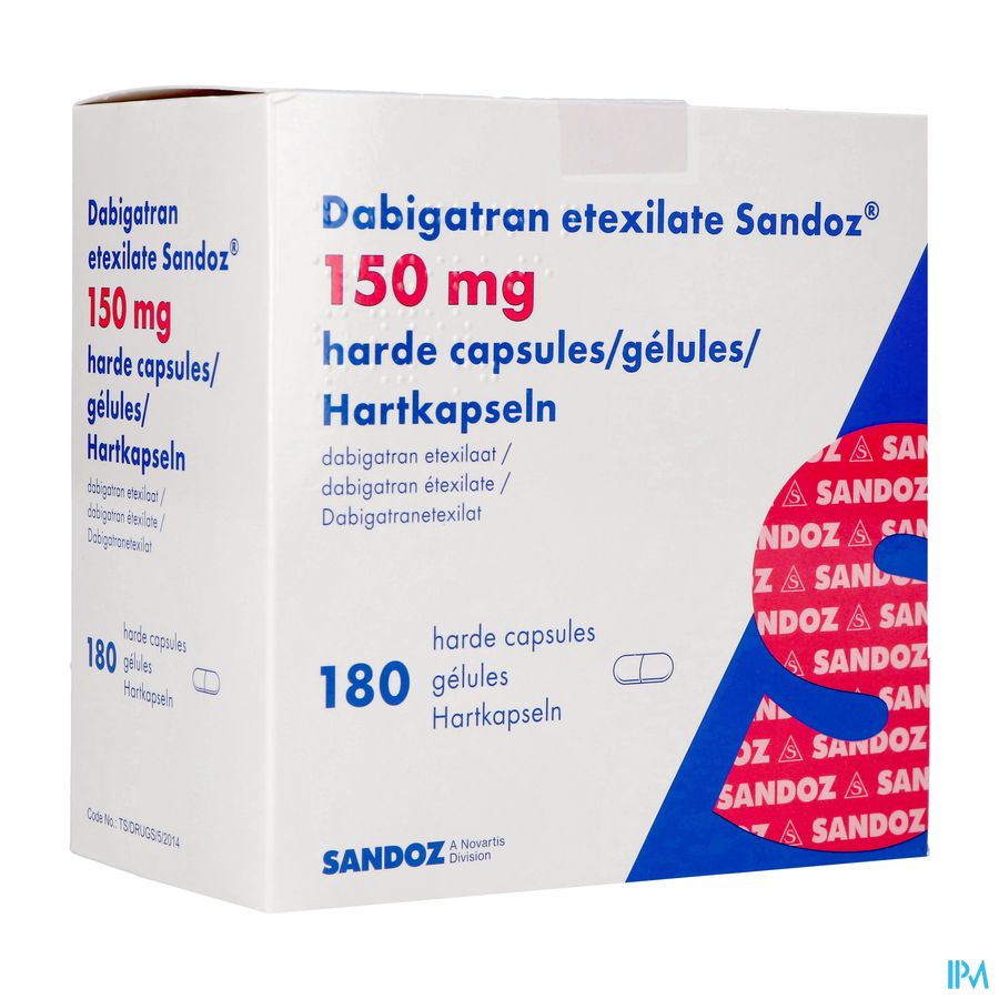 Dabigatran Etexilaat Sandoz 150mg Caps Dur 180 Dabigatran Etexilaat Sandoz 150mg Caps Dur 180