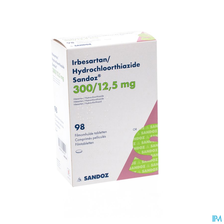 Irbesartan Hydroch Sandoz Tabl 98x300mg/12,5mg Irbesartan Hydroch Sandoz Tabl 98x300mg/12,5mg