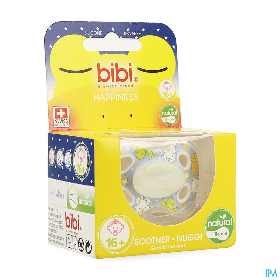 Bibi Fopspeen Hp Natural 4 Friends Glow Dark +16m