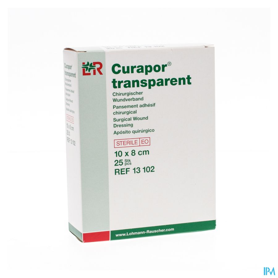 Curapor Transparant Steriel 10cmx 8cm 25 13102 2