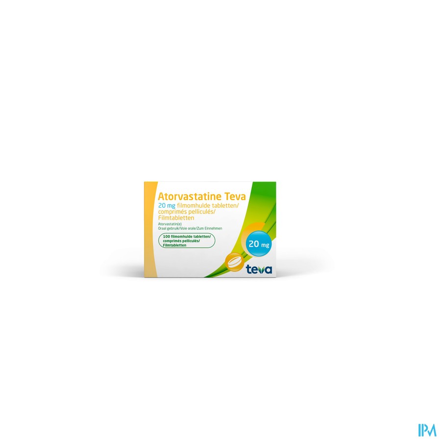 Atorvastatine Teva 20mg Comp Pell 100 Blister Nf