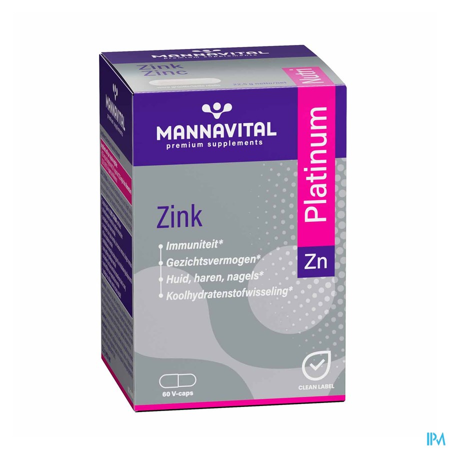 Mannavital Zinc Platinum V-caps 60