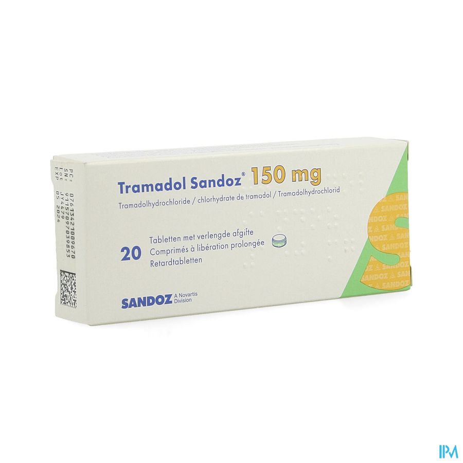 Tramadol 150 Sandoz Tabl Verl Afgifte 20 X 150mg Tramadol 150 Sandoz Tabl Verl Afgifte 20 X 150mg