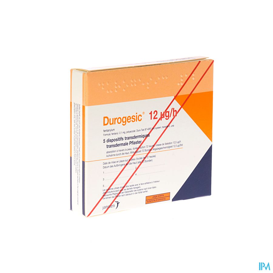 Durogesic Pl Emp 5x 12mcg/heure/uur Durogesic Pl Emp 5x 12mcg/heure/uur