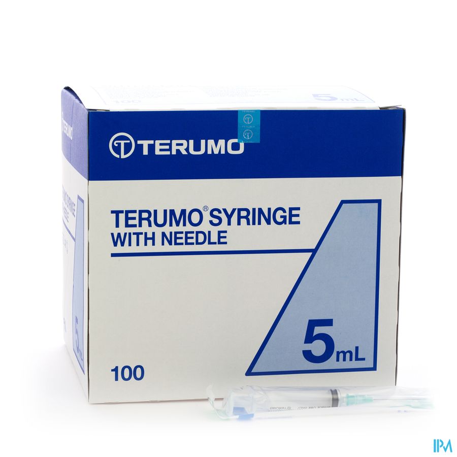 Terumo Spuit+naald 21g 1 1/2 Tb 5ml Groen 100 Terumo Spuit+naald 21g 1 1/2 Tb 5ml Groen 100