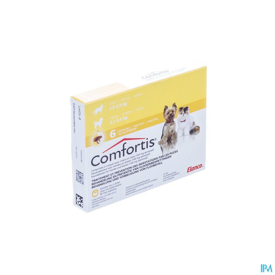 Comfortis 140mg Hond Kat Kauwtabletten 6 Comfortis 140mg Hond Kat Kauwtabletten 6
