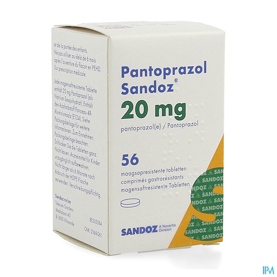 Pantoprazol 20mg Sandoz Maagsapresis. Tabl 56 Hdpe Pantoprazol 20mg Sandoz Maagsapresis. Tabl 56 Hdpe