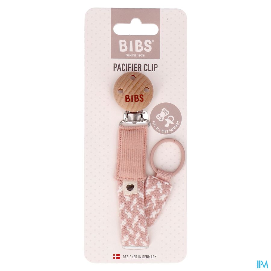 Bibs Fopspeenketting Braided Blush&ivory 1