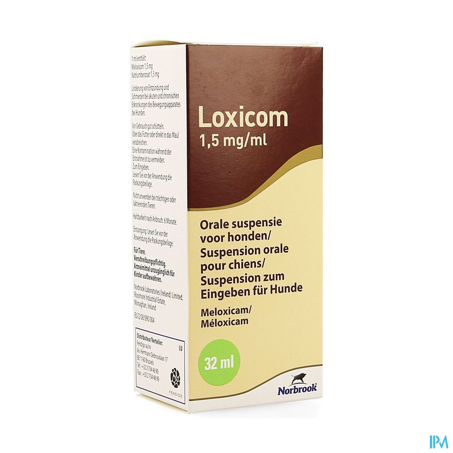 Loxicom 1,5mg/ml Susp Orale Chien 32ml Loxicom 1,5mg/ml Susp Orale Chien 32ml