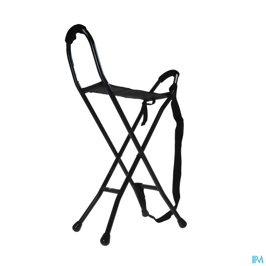 Pluviose Canne Siege Assise Haute Aluminium Noir