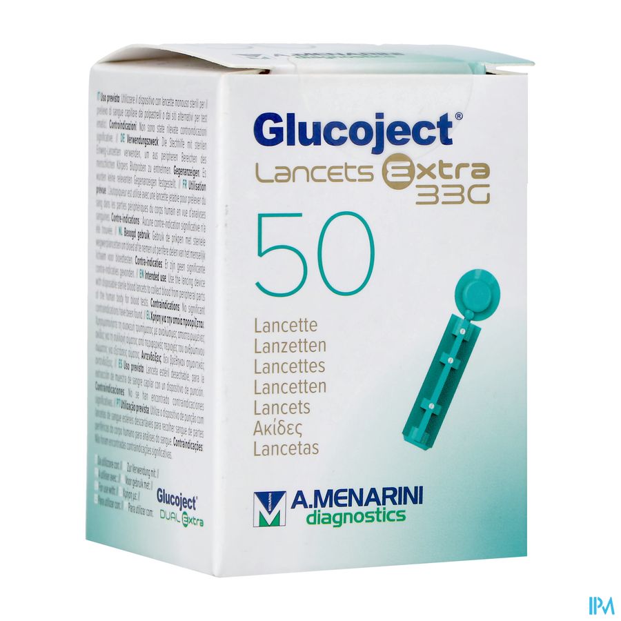 Glucoject l.extra 33g Lancettes 50
