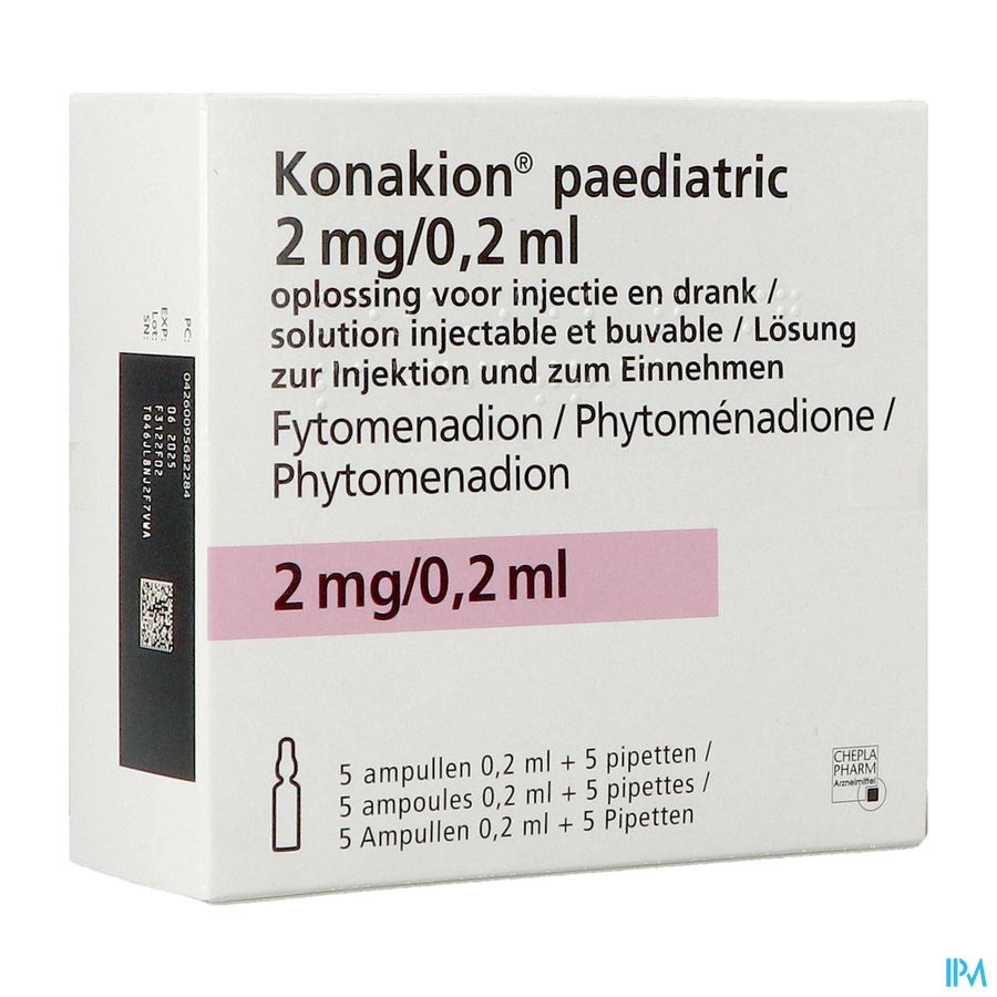 Konakion Paediatric Amp 5 0,2ml/2mg Konakion Paediatric Amp 5 0,2ml/2mg