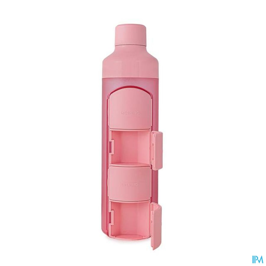 Yos Water Bottle & Pill Box Daily Perfect Pink 2
