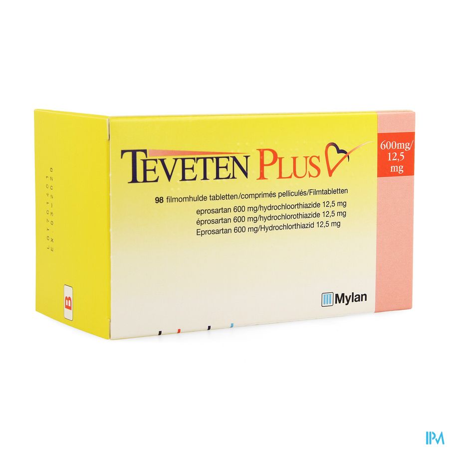 Teveten Plus 600 Comp 98 X 600mg/12,5mg Teveten Plus 600 Comp 98 X 600mg/12,5mg