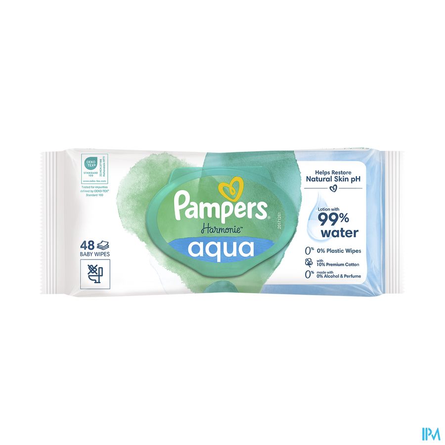 Pampers Lingettes Aqua Pure 0% 48 Pampers Lingettes Aqua Pure 0% 48