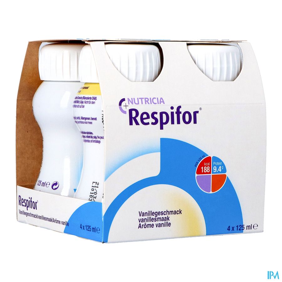 Respifor Aroma Vanille Flessen 4x125ml Respifor Aroma Vanille Flessen 4x125ml