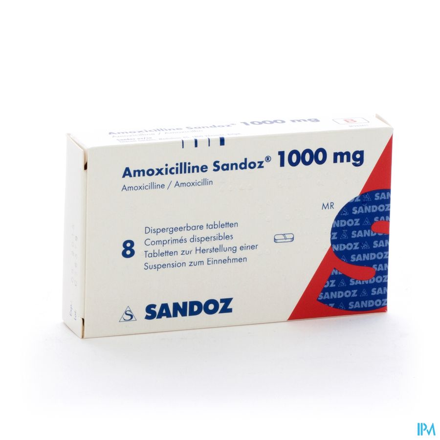 Amoxicilline Sandoz 1000mg Tabl Disp 8 2