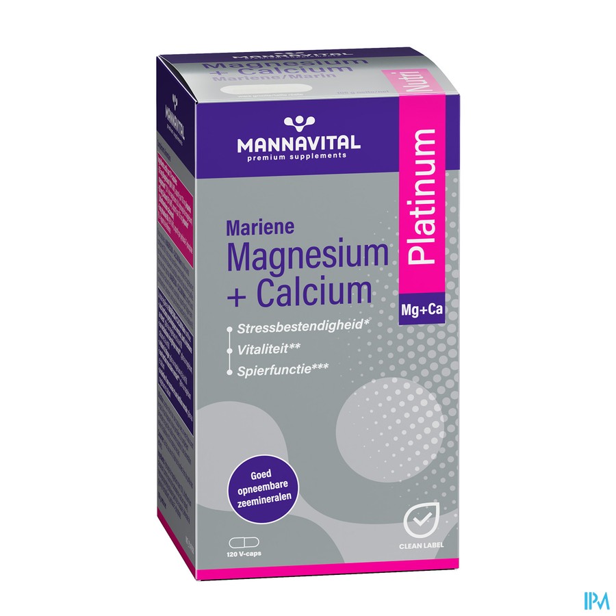 Mannavital Magnesium + Calcium Mariene V-caps 120