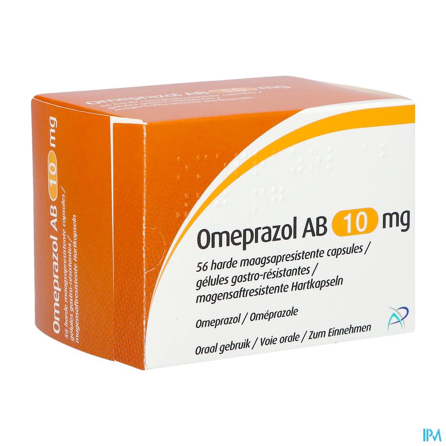 Omeprazol Ab 10mg Maagsapresist. Caps 56 Omeprazol Ab 10mg Maagsapresist. Caps 56