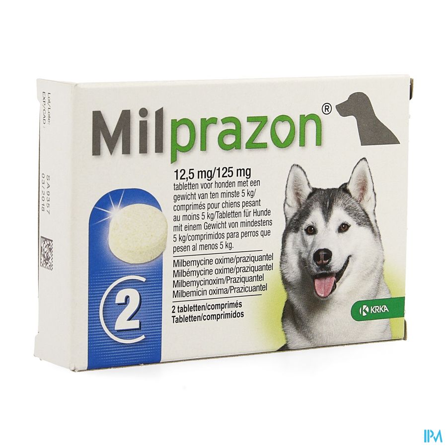 Milprazon 12,5mg/125mg Hond +5kg Comp 2 Milprazon 12,5mg/125mg Hond +5kg Comp 2