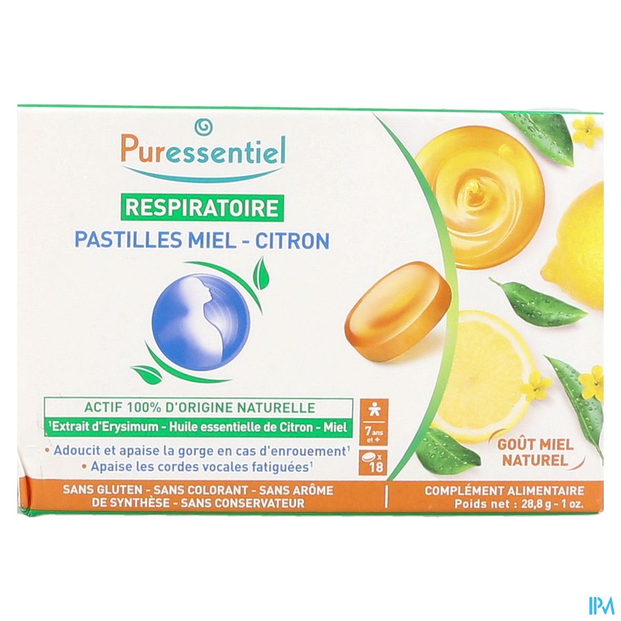 Puressentiel Ademhaling Pastillen Honing Citroen18 1