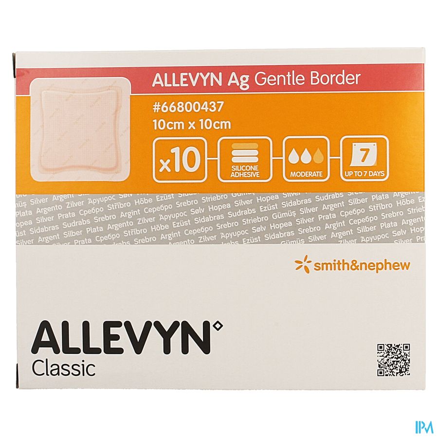 Allevyn Ag Pans Adhesive Silic. 10x10cm 10