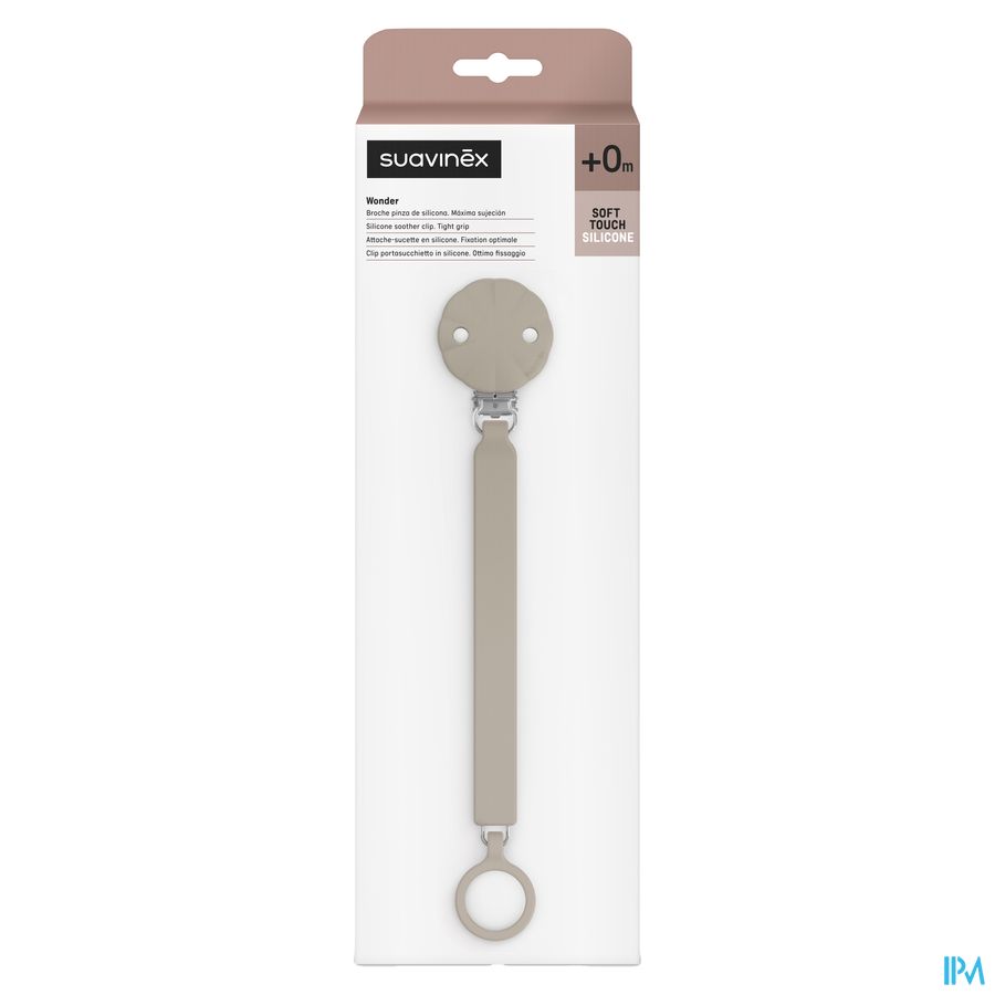 Suavinex Wonder Soother Clip Gray Clouds 1