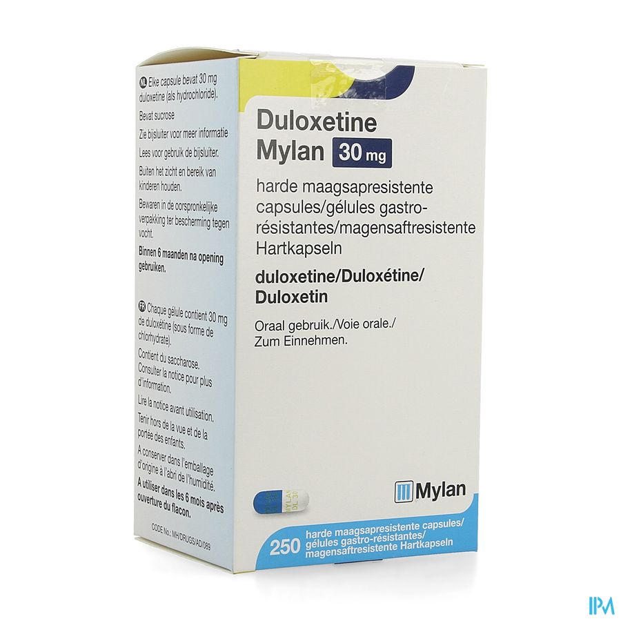 Duloxetine Mylan Maagsapres. Caps 250x30mg Fl Hdpe Duloxetine Mylan Maagsapres. Caps 250x30mg Fl Hdpe
