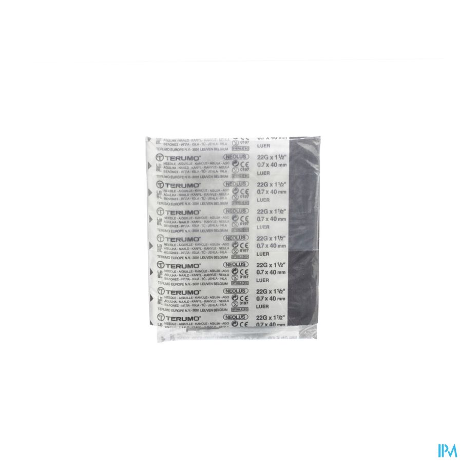 Wwnld Terumo 22g1 1/2 0,70x40 10 St 2238r Wwnld Terumo 22g1 1/2 0,70x40 10 St 2238r
