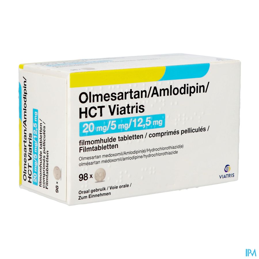 Olmesart/amlodip/hct Viatris 20/5/12,5 Filmtabl 98 Olmesart/amlodip/hct Viatris 20/5/12,5 Filmtabl 98