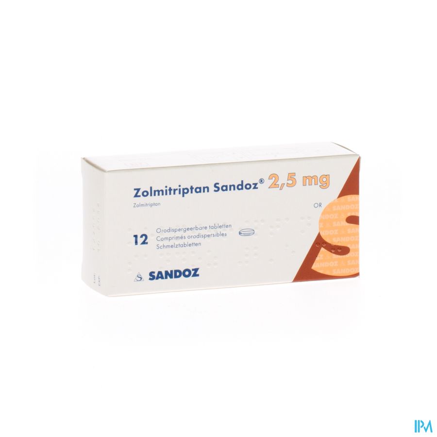 Zolmitriptan Sandoz 2,5mg Comp Orodisp 12 Zolmitriptan Sandoz 2,5mg Comp Orodisp 12
