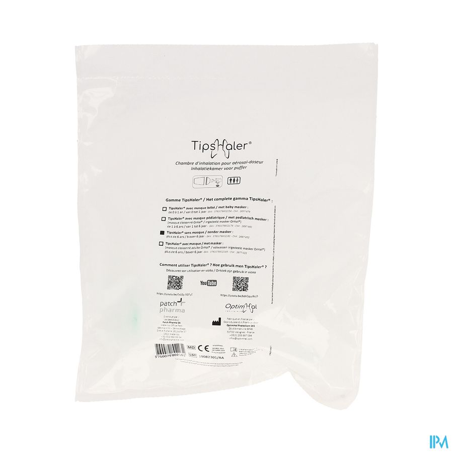 Tips-haler Inhalatiekamer Z/masker +6jaar Tips-haler Inhalatiekamer Z/masker +6jaar
