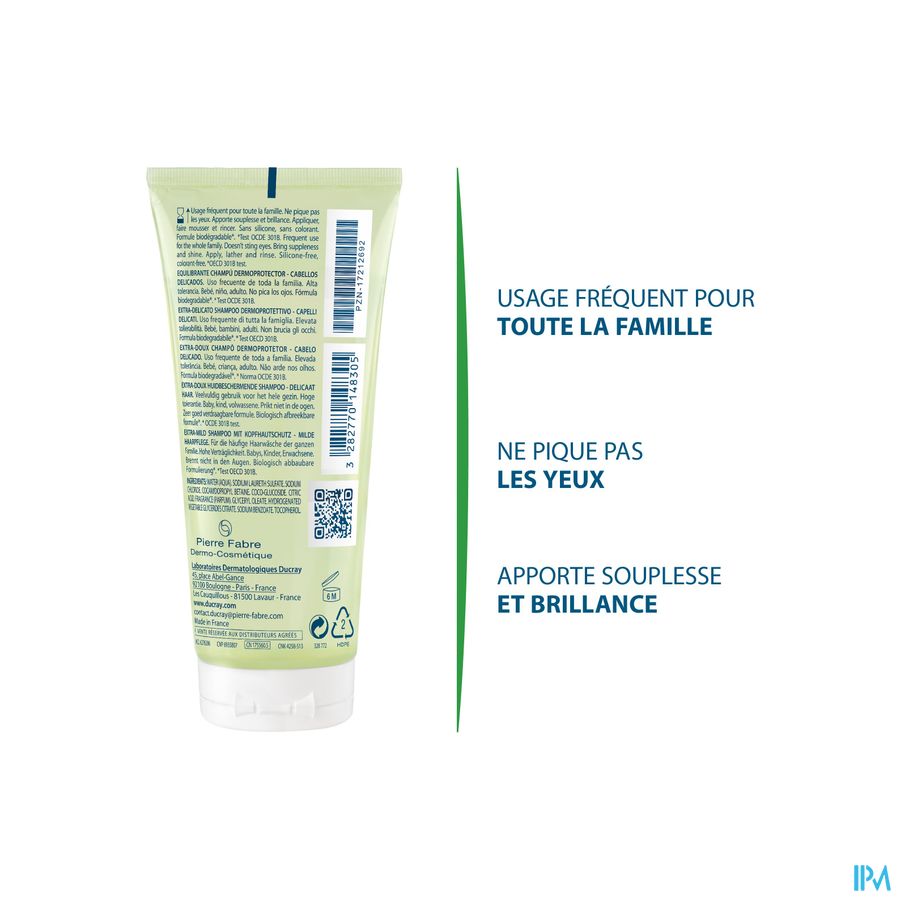 Ducray Extra-doux Huidbescherm. Shampoo 100ml Nf 10
