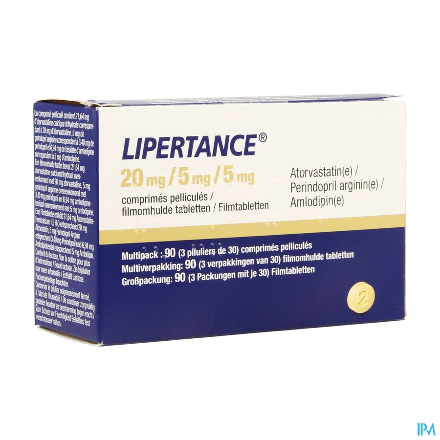 Lipertance 20mg/ 5mg/ 5mg Comp Pell 90 Lipertance 20mg/ 5mg/ 5mg Comp Pell 90