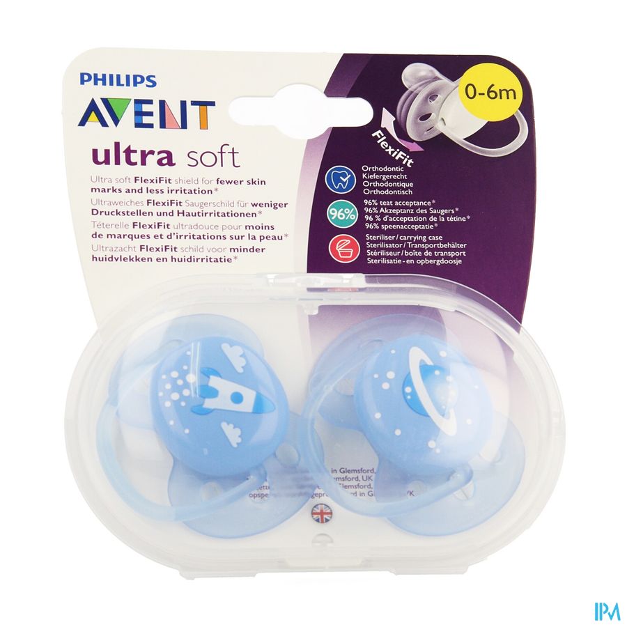 Philips Avent Sucette Soft Deco +0m Mix 2 SCF221/22