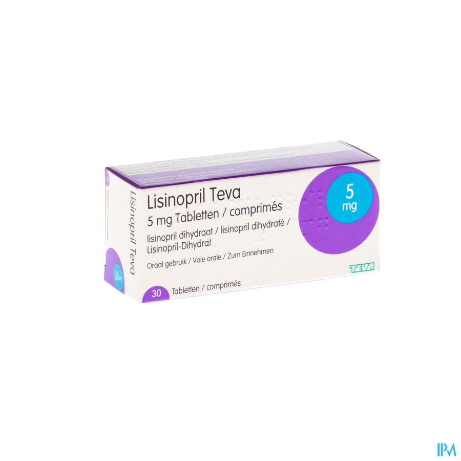 Lisinopril Teva Tabl 30 X 5mg Lisinopril Teva Tabl 30 X 5mg