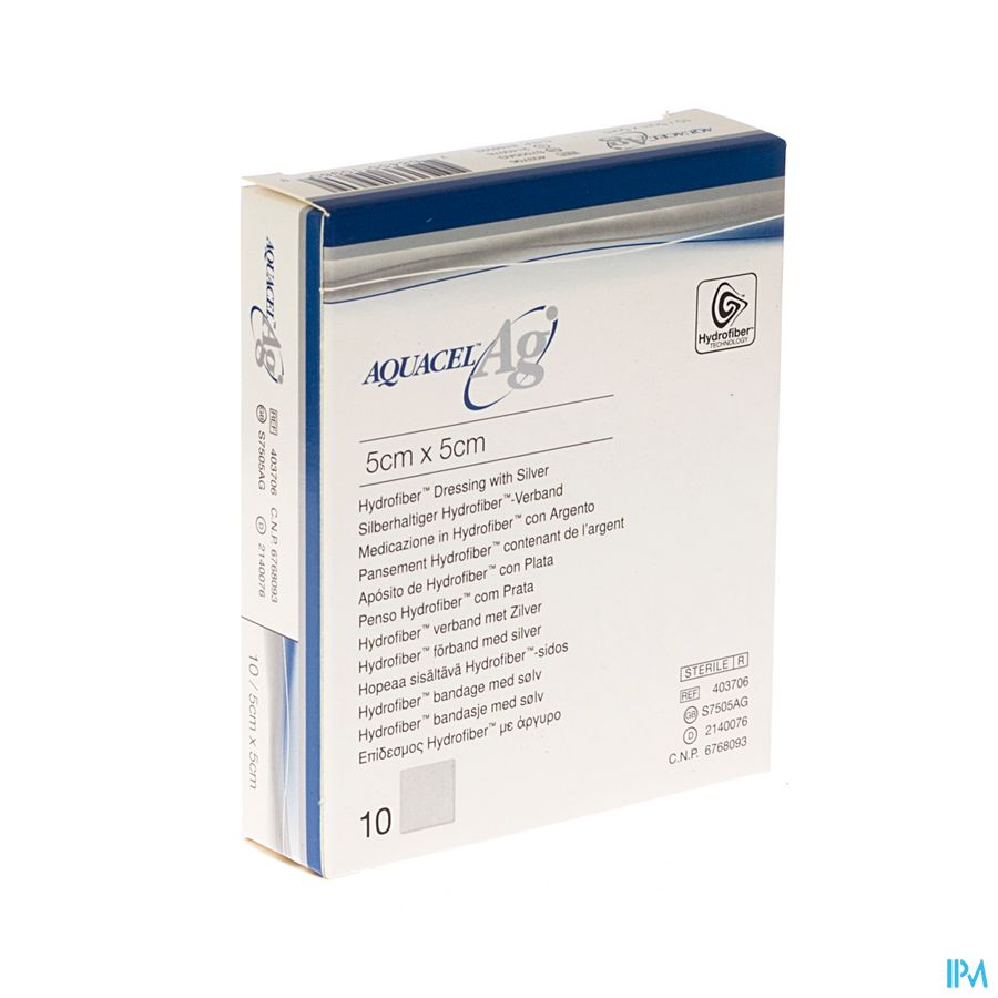 Aquacel Ag Verb Hydrofiber Ster 5x 5cm 10 403706