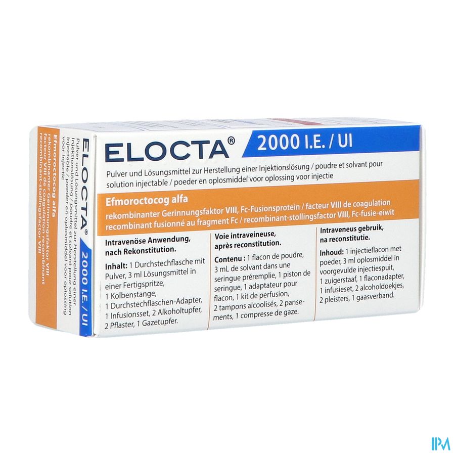 Elocta 2000ie Pdr+solv Voor Opl Inj 1 Elocta 2000ie Pdr+solv Voor Opl Inj 1