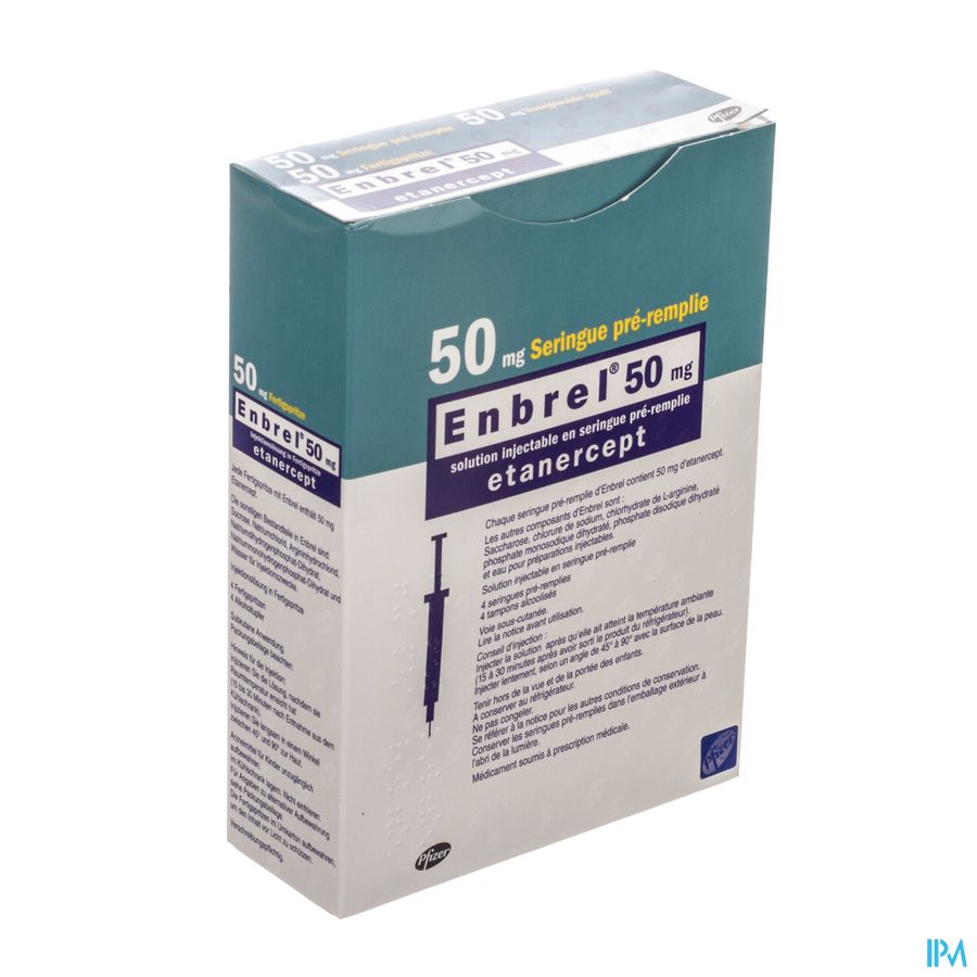 Enbrel 50mg Opl Inj Voorgevulde Spuit 4 X 1ml Enbrel 50mg Opl Inj Voorgevulde Spuit 4 X 1ml