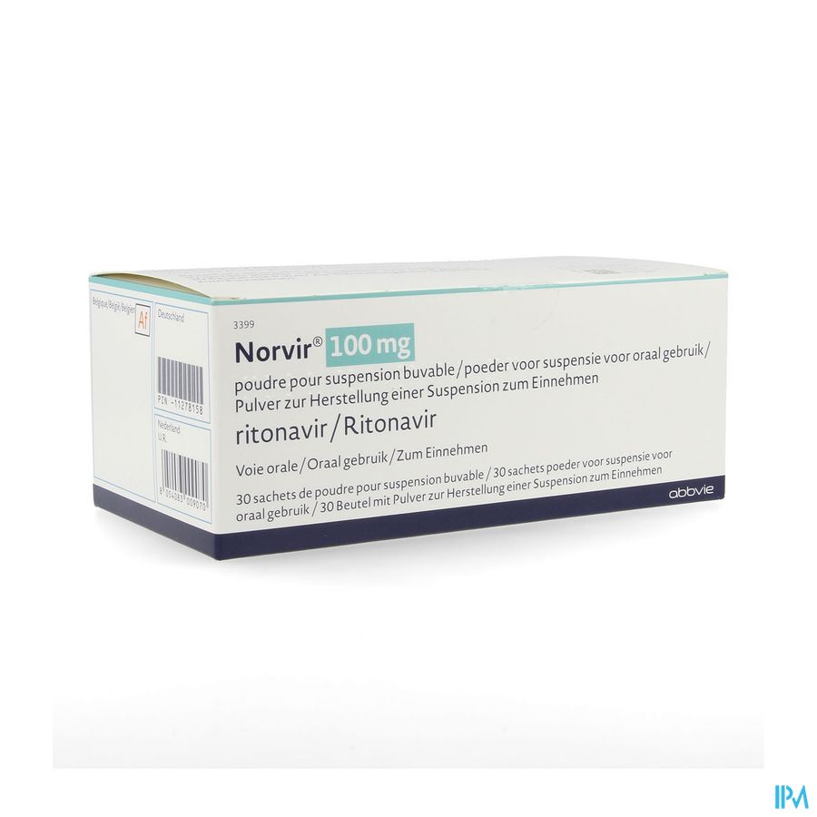 Norvir 100mg Pdr Voor Drinkb.opl Zakje 30 Norvir 100mg Pdr Voor Drinkb.opl Zakje 30