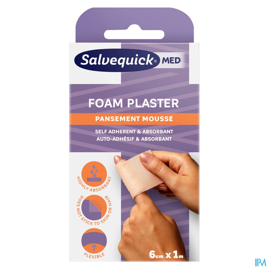 Salvequick Foam Plaster 6cmx1m 1